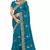 Sky blued color zari embroidery hot fix siroski work fendy silk party wear saree with blouse