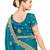 Sky blued color zari embroidery hot fix siroski work fendy silk party wear saree with blouse