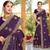 Purple color zari embroidery hot fix siroski work fendy silk party wear saree with blouse