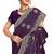 Purple color zari embroidery hot fix siroski work fendy silk party wear saree with blouse