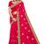 Pink color zari embroidery hot fix siroski work fendy silk party wear saree with blouse