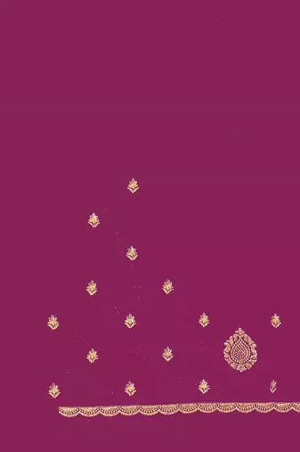 Magenta color zari embroidery hot fix siroski work fendy silk blend party wear saree with blouse