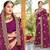 Magenta color zari embroidery hot fix siroski work fendy silk party wear saree with blouse