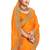 Musturd color zari embroidery hot fix siroski work fendy silk party wear saree with blouse