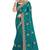 Rama green color zari embroidery hot fix siroski work fendy silk party wear saree with blouse