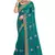 Rama green color zari embroidery hot fix siroski work fendy silk party wear saree with blouse