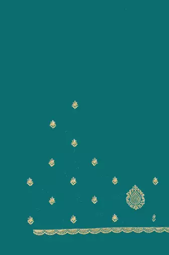Rama green color zari embroidery hot fix siroski work fendy silk blend party wear saree with blouse