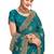 Rama green color zari embroidery hot fix siroski work fendy silk party wear saree with blouse