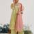 Lime embroidered tissue kurta set with dupatta
