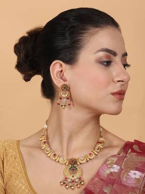 Unique rajwadi pushp necklace set 1