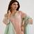 Pink embroidered tissue kurta set with dupatta