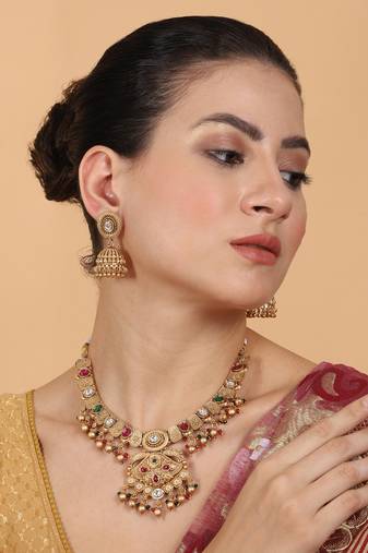 Regal rajwadi kempu necklace set