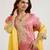 Red embroidered tissue kurta set with dupatta