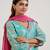 Aqua blue printed jacquard kurta set with dupatta