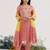 Red embroidered tissue kurta set with dupatta