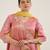 Red embroidered tissue kurta set with dupatta