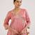 Red embroidered tissue kurta set with dupatta