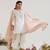 White embroidered chanderi kurta set with dupatta
