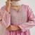 Lilac embroidered jacquard kurta set with dupatta