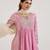Lilac embroidered jacquard kurta set with dupatta