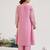 Lilac embroidered jacquard kurta set with dupatta