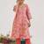 Blush pink printed jacquard kurta set with dupatta