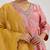 Blush pink printed jacquard kurta set with dupatta