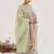 Pink embroidered tissue kurta set with dupatta