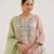 Pink embroidered tissue kurta set with dupatta
