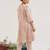 Pink embroidered tissue kurta set with dupatta