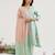 Mint green embroidered tissue kurta set with dupatta