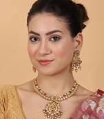 Elegant kempu rajwadi drop style necklace set