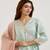 Mint green embroidered tissue kurta set with dupatta