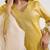 Mustard embroidered tissue kurta set with dupatta