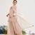 Pink embroidered tissue kurta set with dupatta