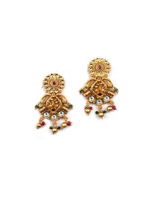 Elegant kempu rajwadi drop style necklace set 4