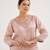 Pink embroidered tissue kurta set with dupatta