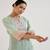 Mint green embroidered tissue kurta set with dupatta