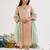 Pink embroidered tissue kurta set with dupatta