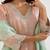 Pink embroidered tissue kurta set with dupatta