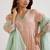 Pink embroidered tissue kurta set with dupatta