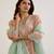 Pink embroidered tissue kurta set with dupatta