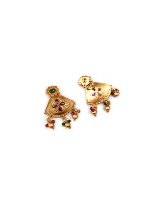 Captivating gold plated rajwadi pendant necklace set 5
