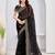 Black color zari embroidery fendy silk party wear saree with embroidered blouse