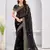 Black color zari embroidery fendy silk party wear saree with embroidered blouse