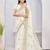 White color zari embroidery fendy silk party wear saree with embroidered blouse