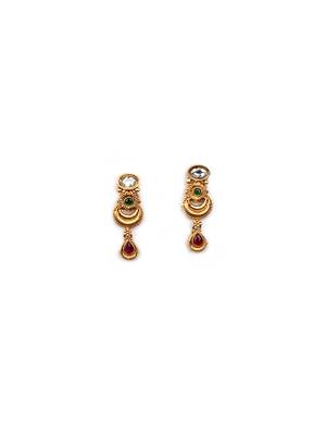 Luxurious gold plated rajwadi necklace set 4