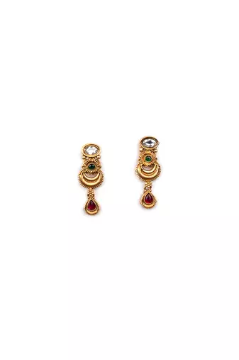 Luxurious gold plated rajwadi necklace set