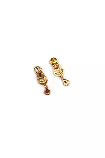 Luxurious gold plated rajwadi necklace set