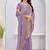 Levender color zari embroidery fendy silk party wear saree with embroidered blouse